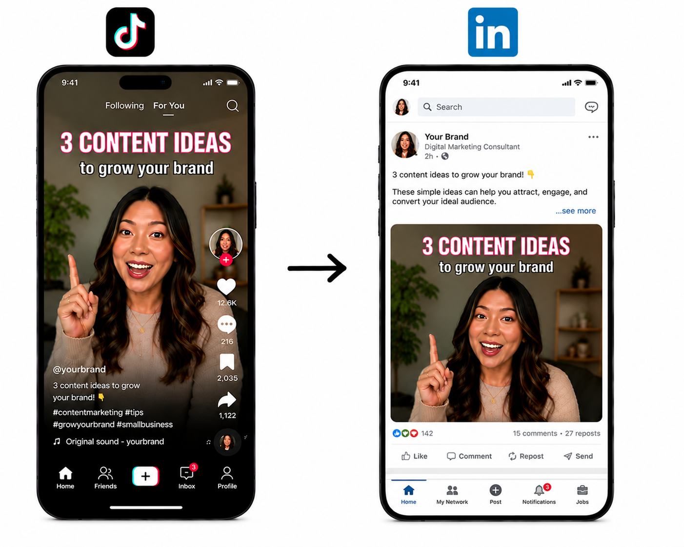TikTok to LinkedIn auto-posting