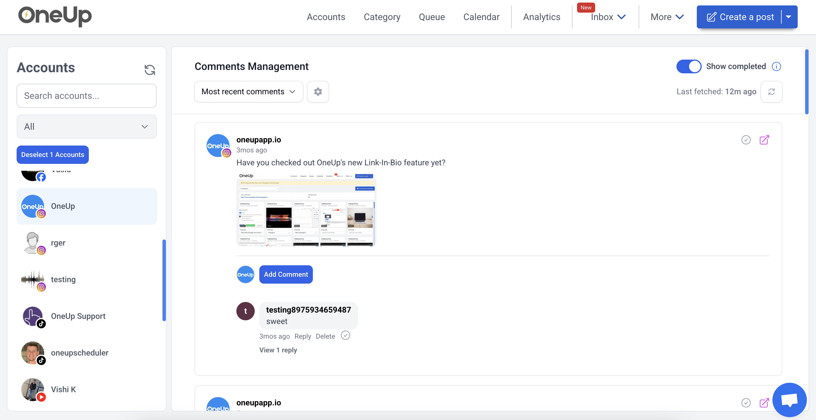Instagram Social Inbox